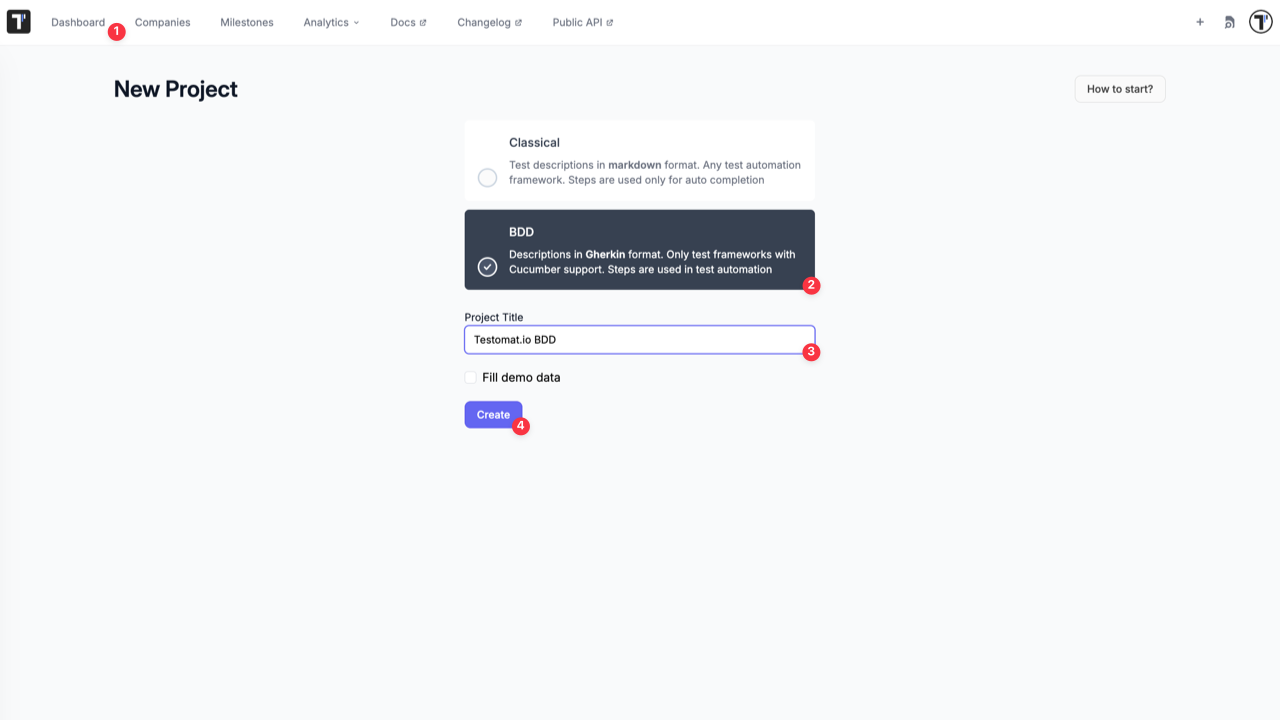Create BDD project